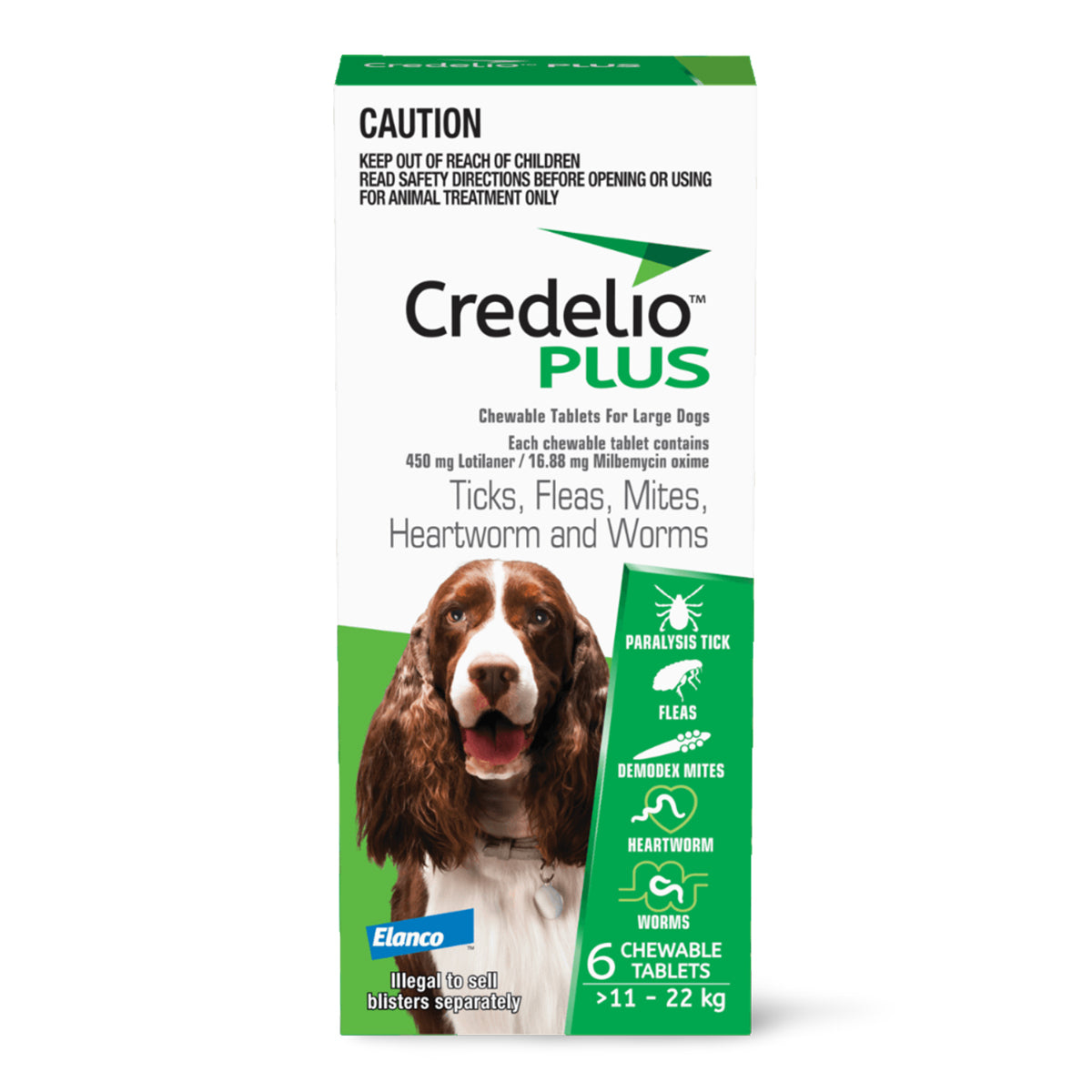 Credelio Plus Chewable Tablets For Large Dogs 11.1-22kg
