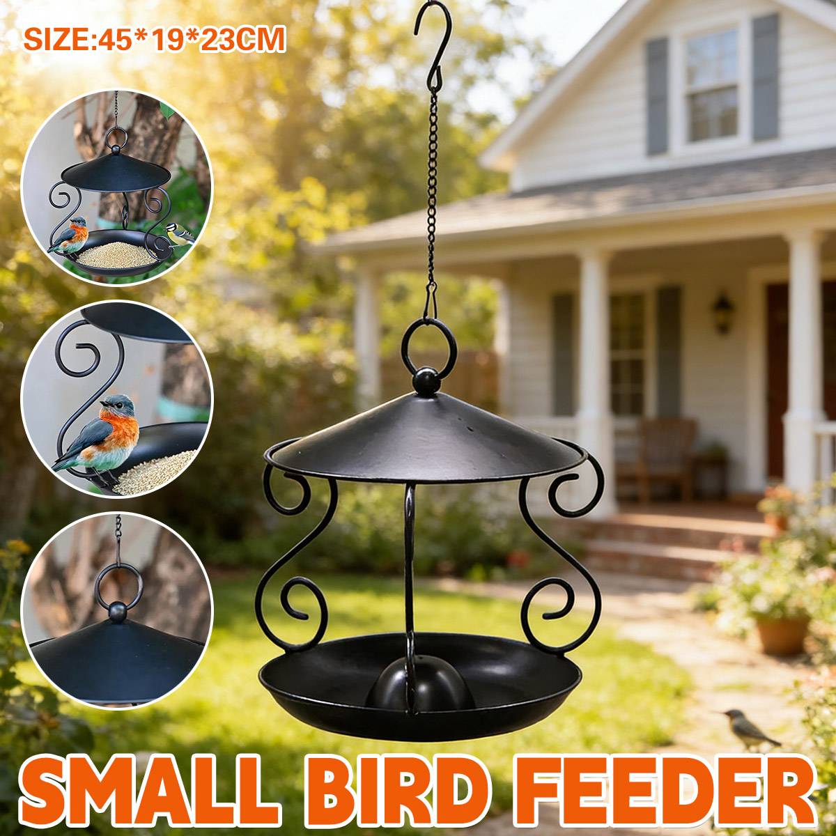 Hanging Metal Bird Feeder for Outdoor Garden & Wild Birds