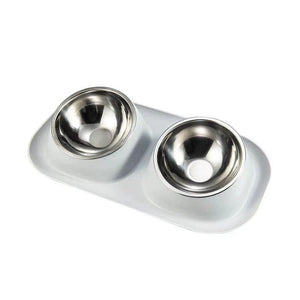 Stainless Steel Double Pet Bowl Set with Non-Slip Base 6 Colors
