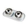 Stainless Steel Double Pet Bowl Set with Non-Slip Base 6 Colors