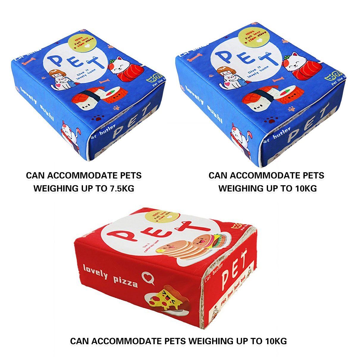 Warm Rectangular Pet Bed with Plush Interior