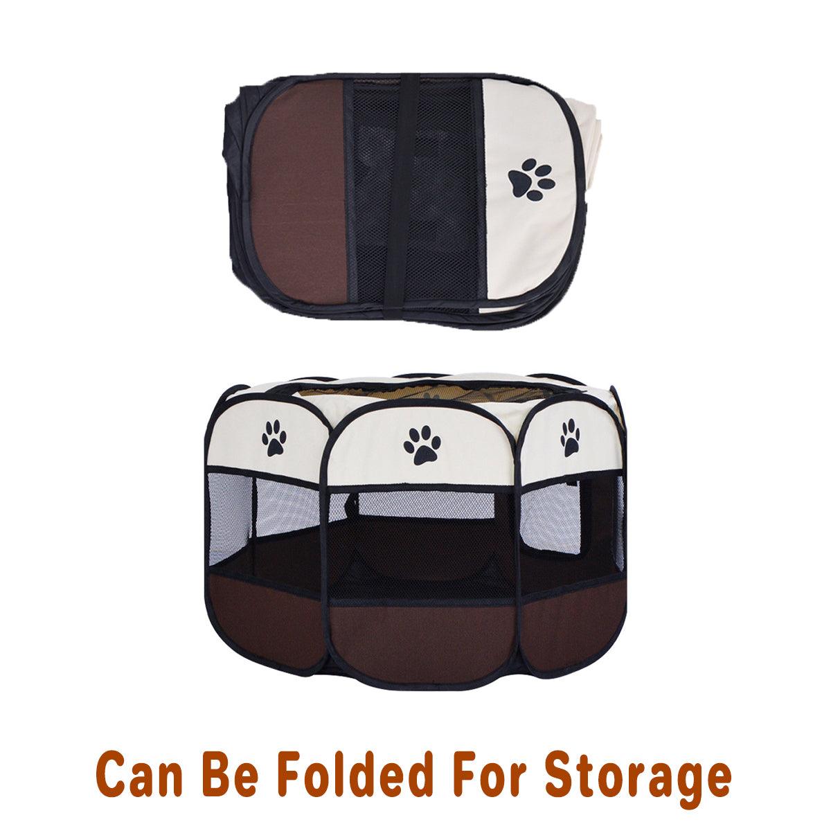 Foldable 8-Panel Pet Tent Portable Pet Playpen for Cats & Small Dogs