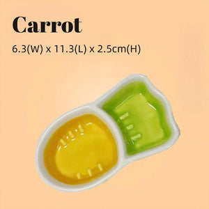 Carrot-Shaped Pet Ceramic Bowl for Hamsters and Small Animals