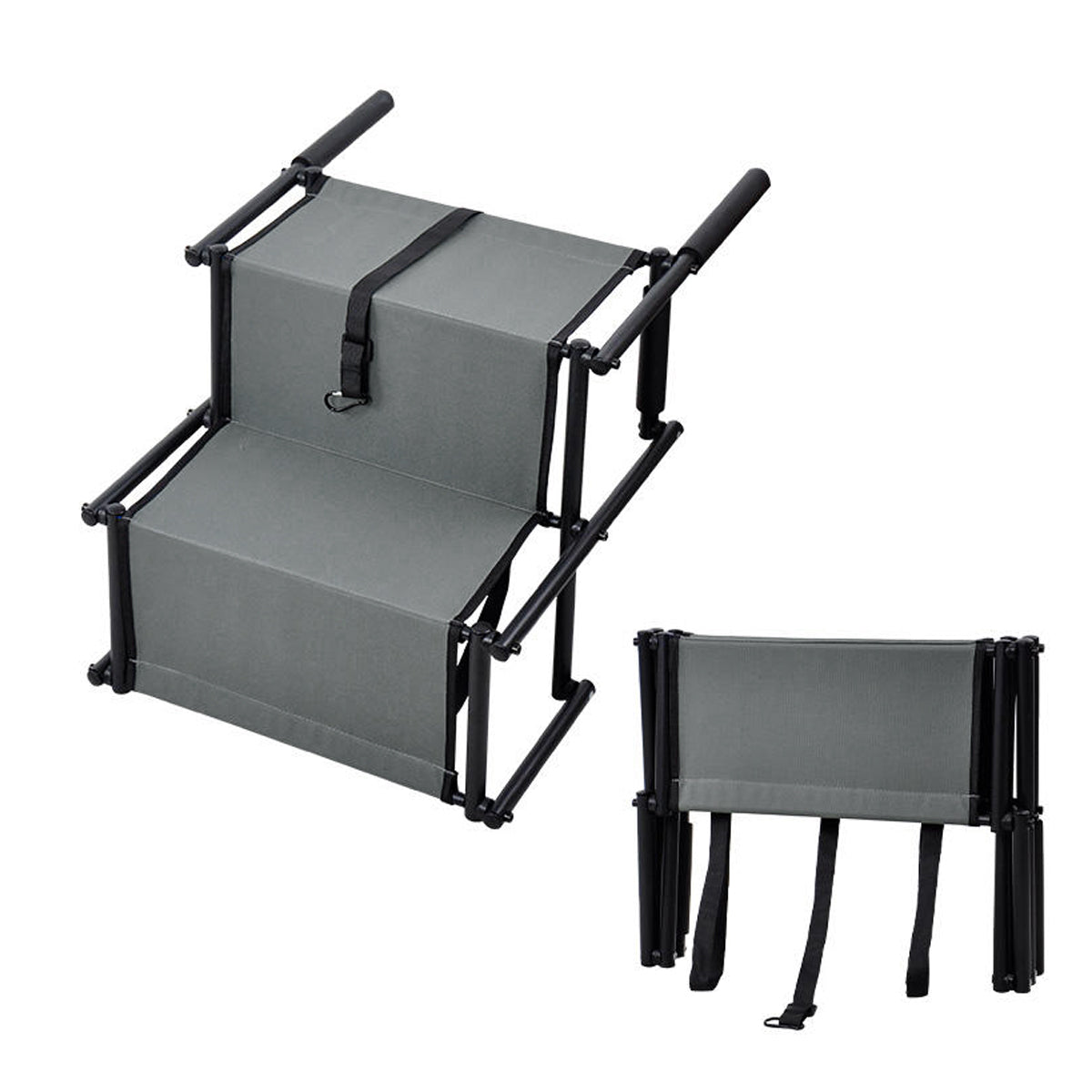 Foldable Pet Stairs for Small Dogs & Cat Non-Slip Steps with Safety Clip