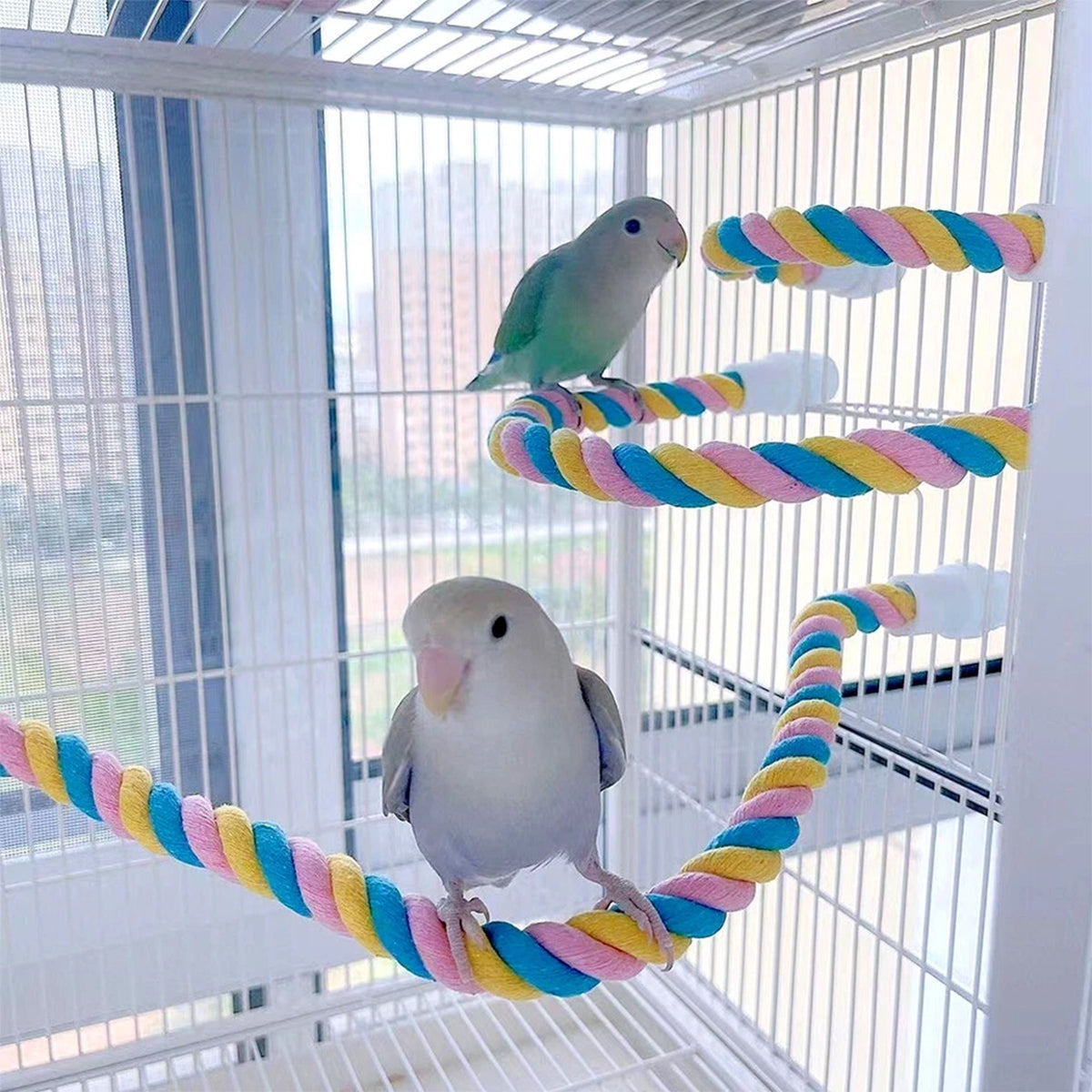 U-Shaped Parrot Climbing Rope Perch Flexible Bird Cage Toy
