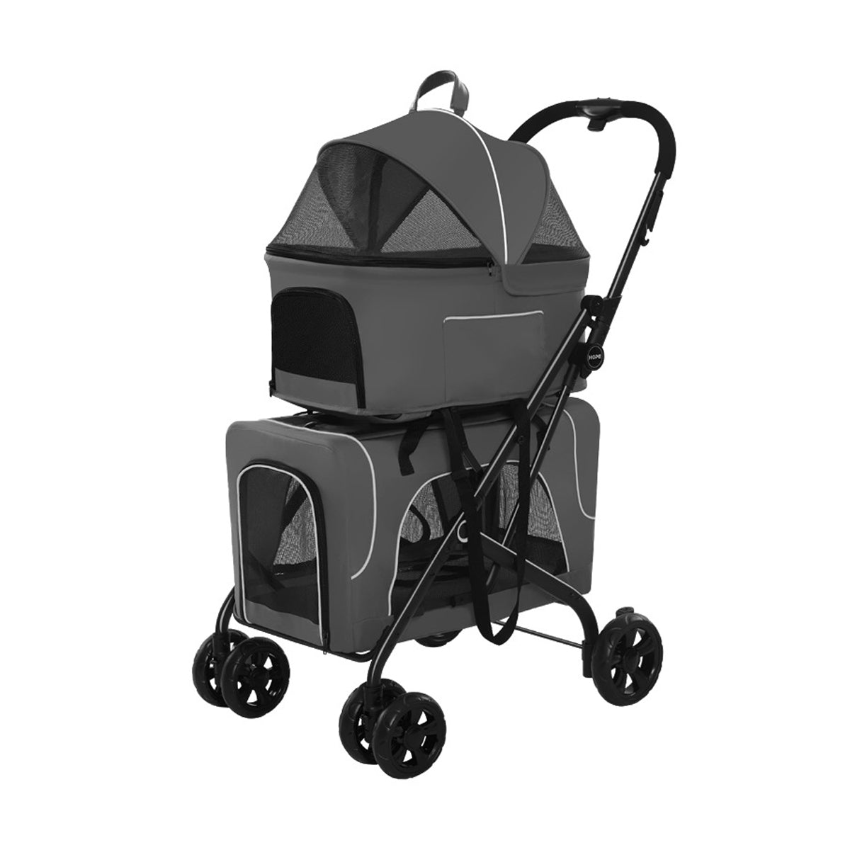 3-In-1 Double Deck Pet Stroller With Carrier