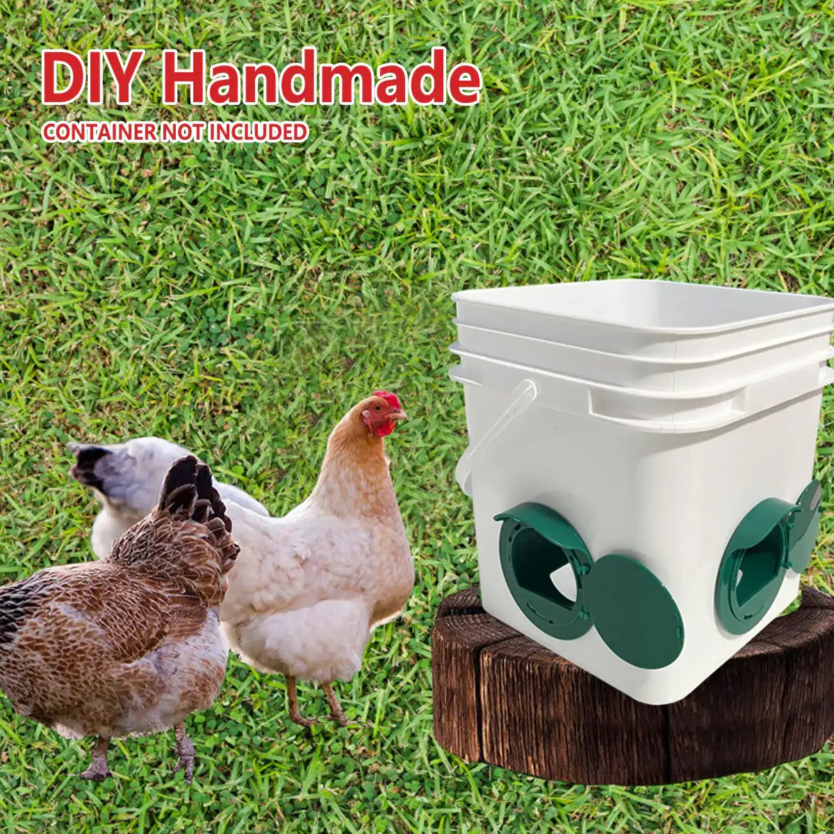 5PCS Automatic Chicken Feeder Ports with Rain Hood for Poultry DIY