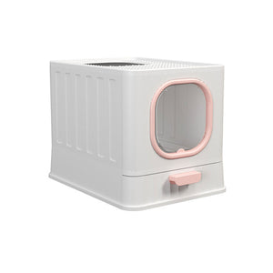 Enclosed Cat Litter Box With Pull-Out Tray