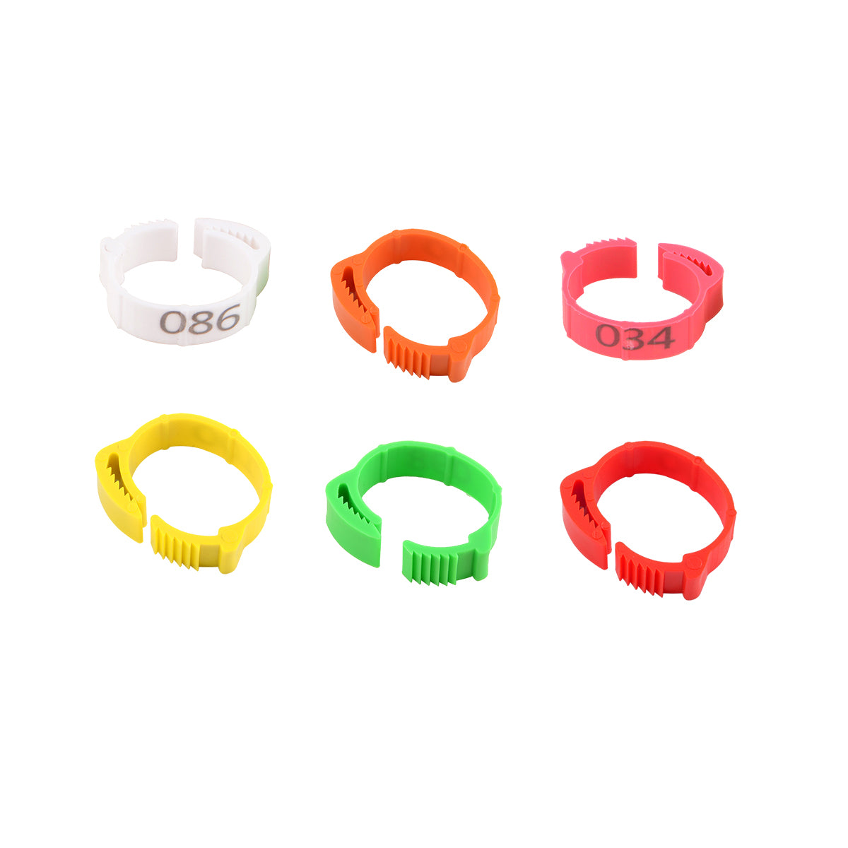 100PCS Adjustable Bird Leg Rings Numbered