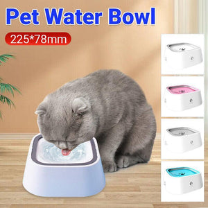1.5L No-Spill Pet Dog Cat Water Bowl 4 Colours