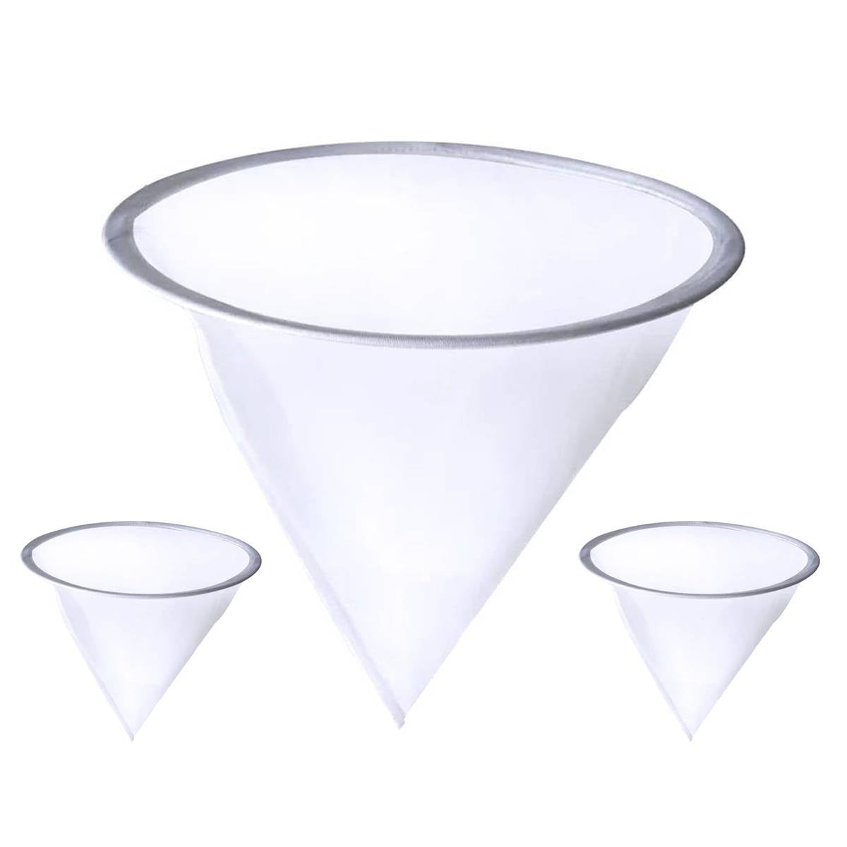Fine Mesh Aquarium Filter Net 3PCS 200 Mesh Cone Funnel Reusable Nylon Sieve
