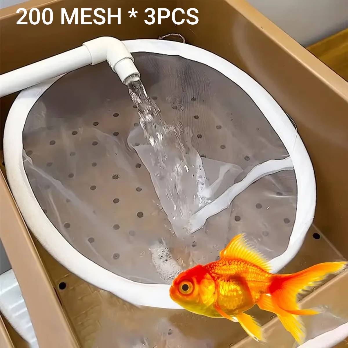 Fine Mesh Aquarium Filter Net 3PCS 200 Mesh Cone Funnel Reusable Nylon Sieve