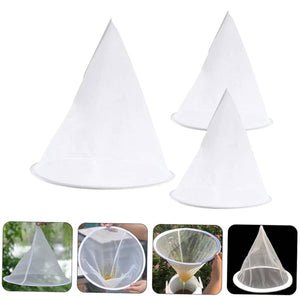 Fine Mesh Aquarium Filter Net 3PCS 200 Mesh Cone Funnel Reusable Nylon Sieve