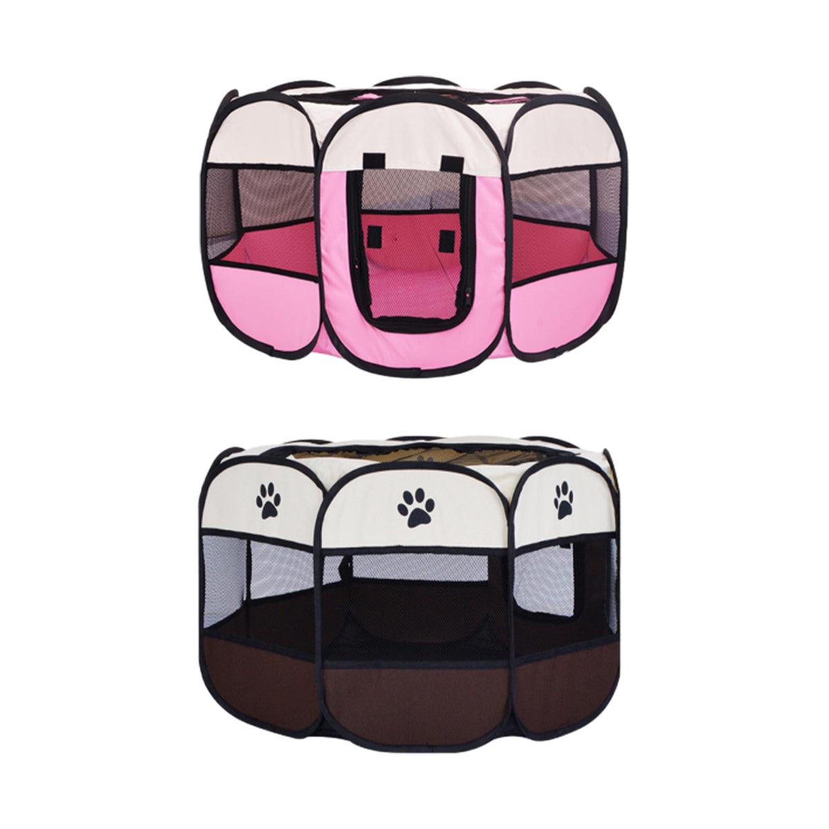 Foldable 8-Panel Pet Tent Portable Pet Playpen for Cats & Small Dogs
