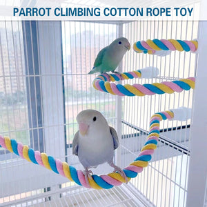 U-Shaped Parrot Climbing Rope Perch Flexible Bird Cage Toy