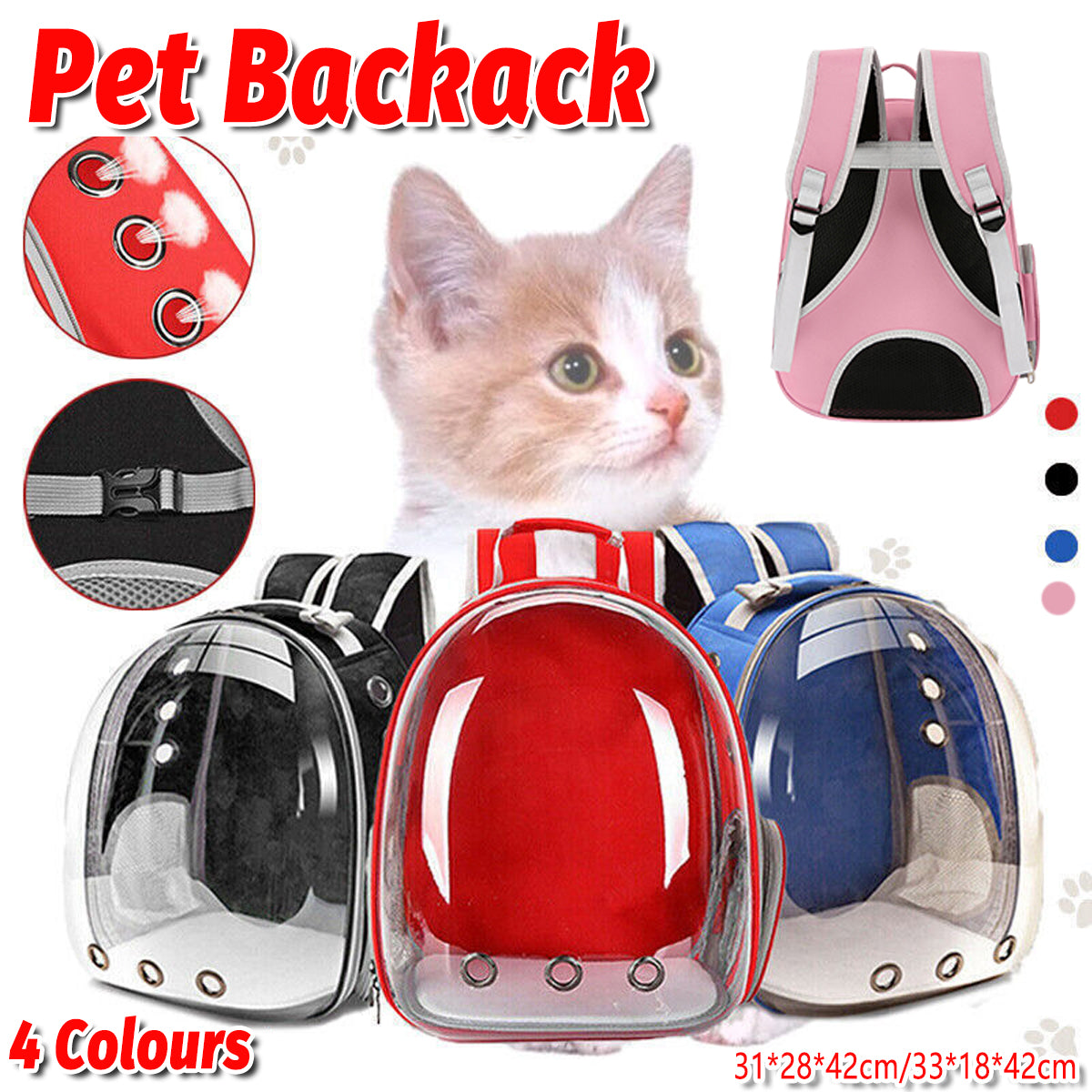 Pet Carrier Backpack With Bubble Window For Small Pets