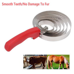 Stainless Steel Grooming Brush Ring Comb For Horses & Cattle