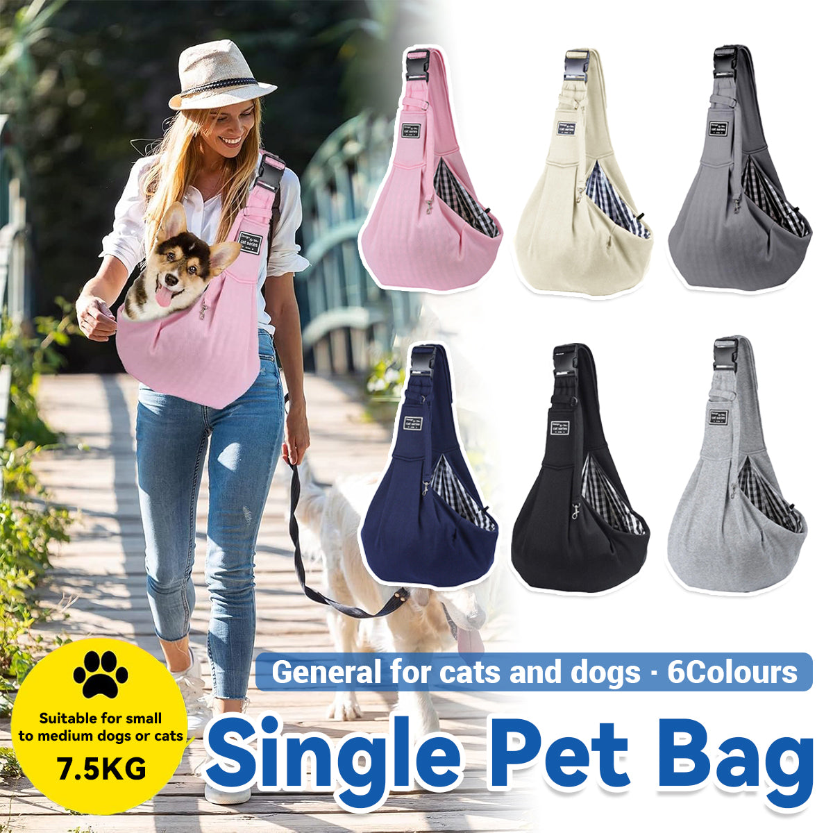 Pet Carrier Foldable Breathable Bag for Small Medium Dogs Cats Travel Walking