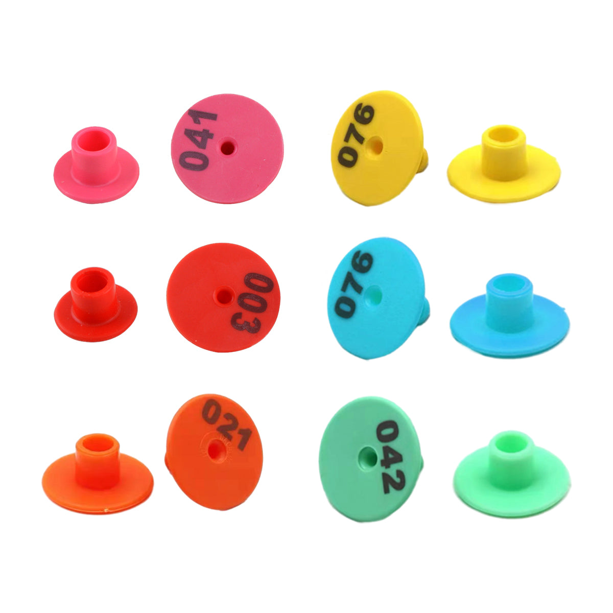 100PCS Numbered Animal Ear Tags Round Plastic