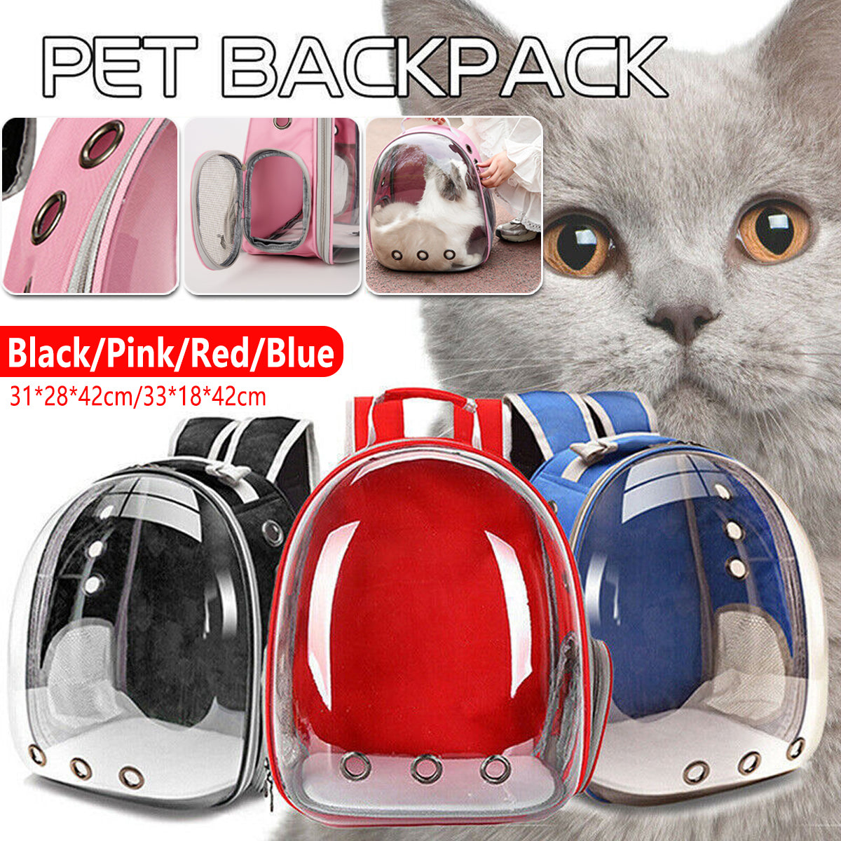 Pet Carrier Backpack With Bubble Window For Small Pets