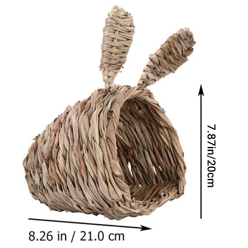 Natural Grass Rabbit House Hideout for Small Pets