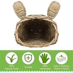 Natural Grass Rabbit House Hideout for Small Pets