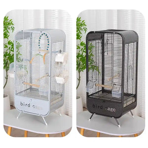 Parrot Cage Modern Metal Bird Cage with Stand and Easy-Clean Tray