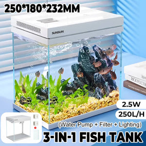 Self-Circulating Fish Tank - Sensense Super-White Living Aquarium