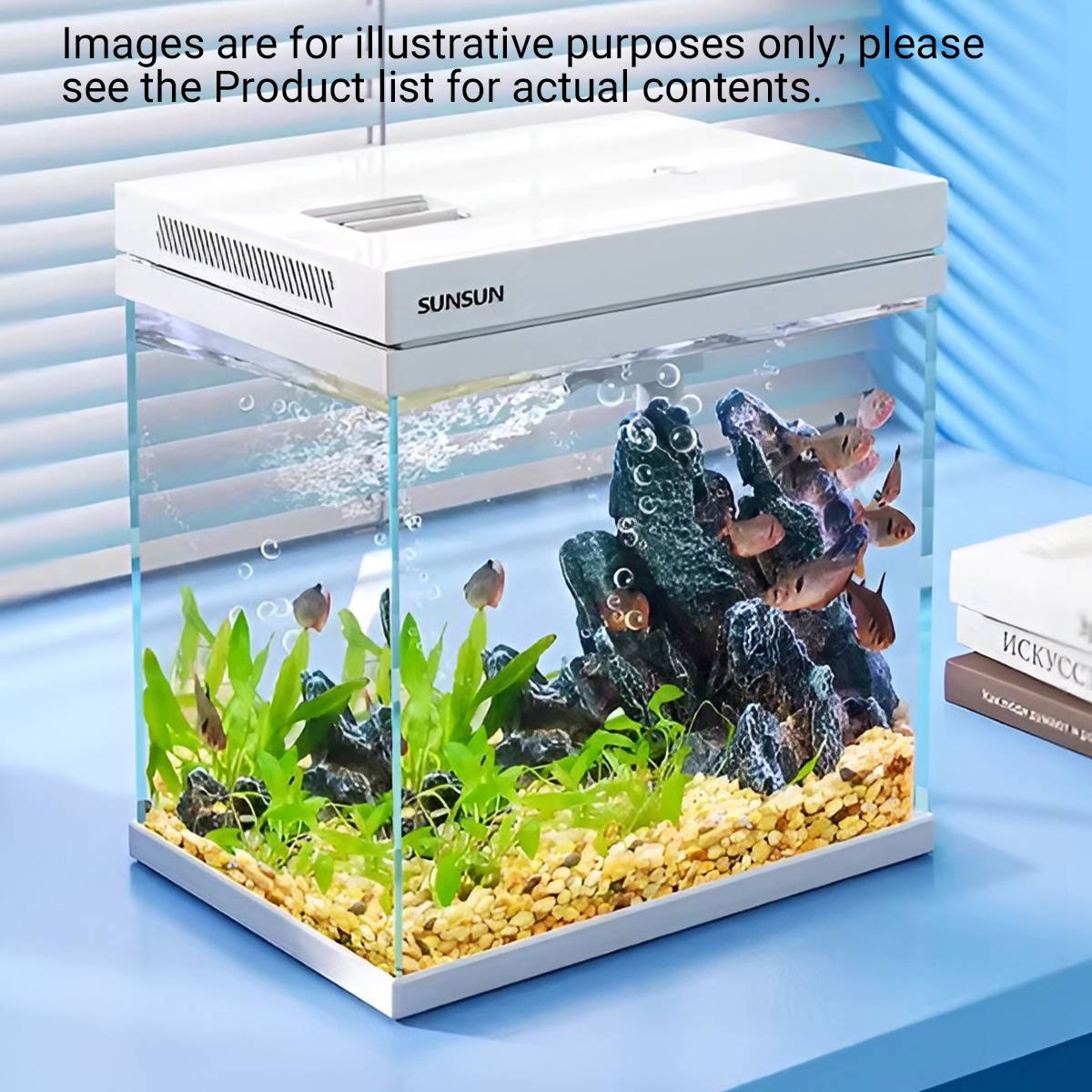 Self-Circulating Fish Tank - Sensense Super-White Living Aquarium