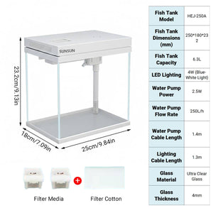 Self-Circulating Fish Tank - Sensense Super-White Living Aquarium
