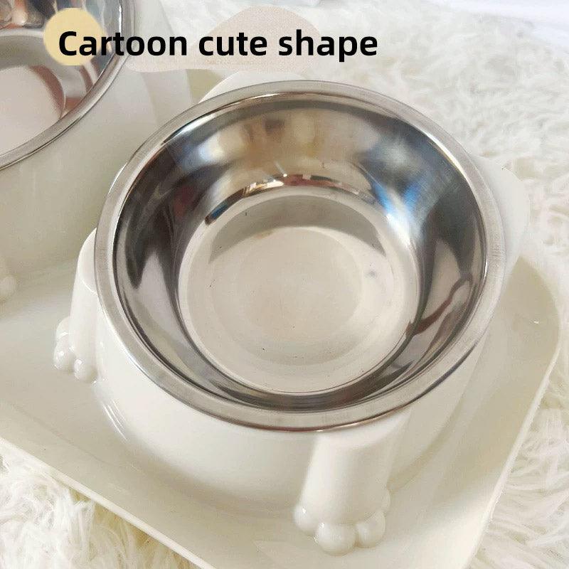 15° Tilted Double Stainless Steel Cat Bowl