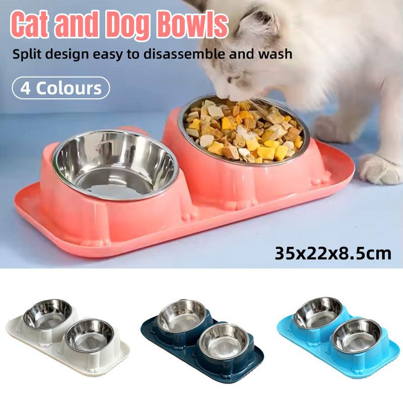 15° Tilted Double Stainless Steel Cat Bowl