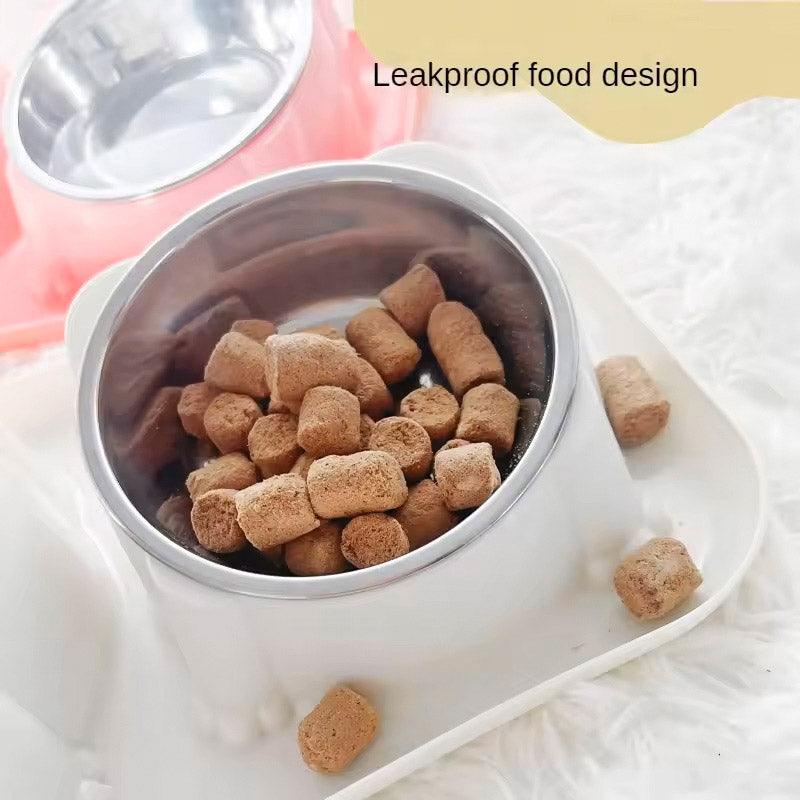 15° Tilted Double Stainless Steel Cat Bowl