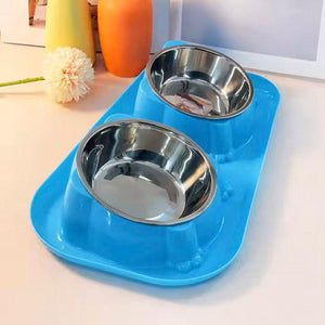 15° Tilted Double Stainless Steel Cat Bowl