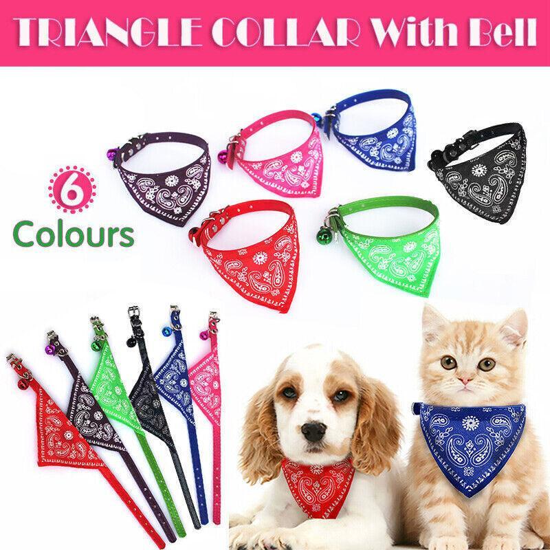 Adjustable Leather Collar with Stylish Dog Bandana Scarf