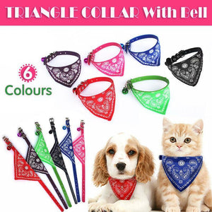 Adjustable Leather Collar with Stylish Dog Bandana Scarf