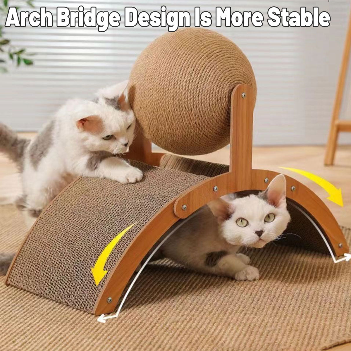 Vertical Cat Scratching Board With Sisal Ball