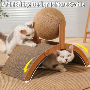 Vertical Cat Scratching Board With Sisal Ball