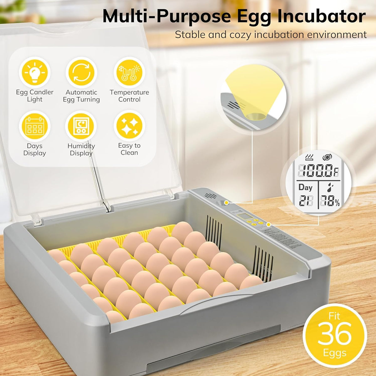 New 36 Incubator Chicken Incubator Full-automatic Hatching Equipment Incubator Rutin Chicken Incubator