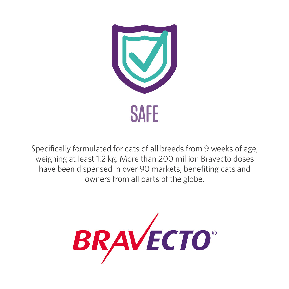 BRAVECTO Spot On For Medium Cats Blue 2'S 250MG 2.8-6.25KG