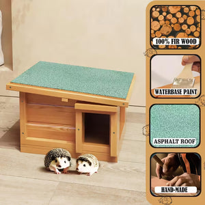Wooden Hedgehog House Outdoor Shelter