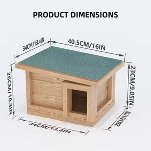 Wooden Hedgehog House Outdoor Shelter