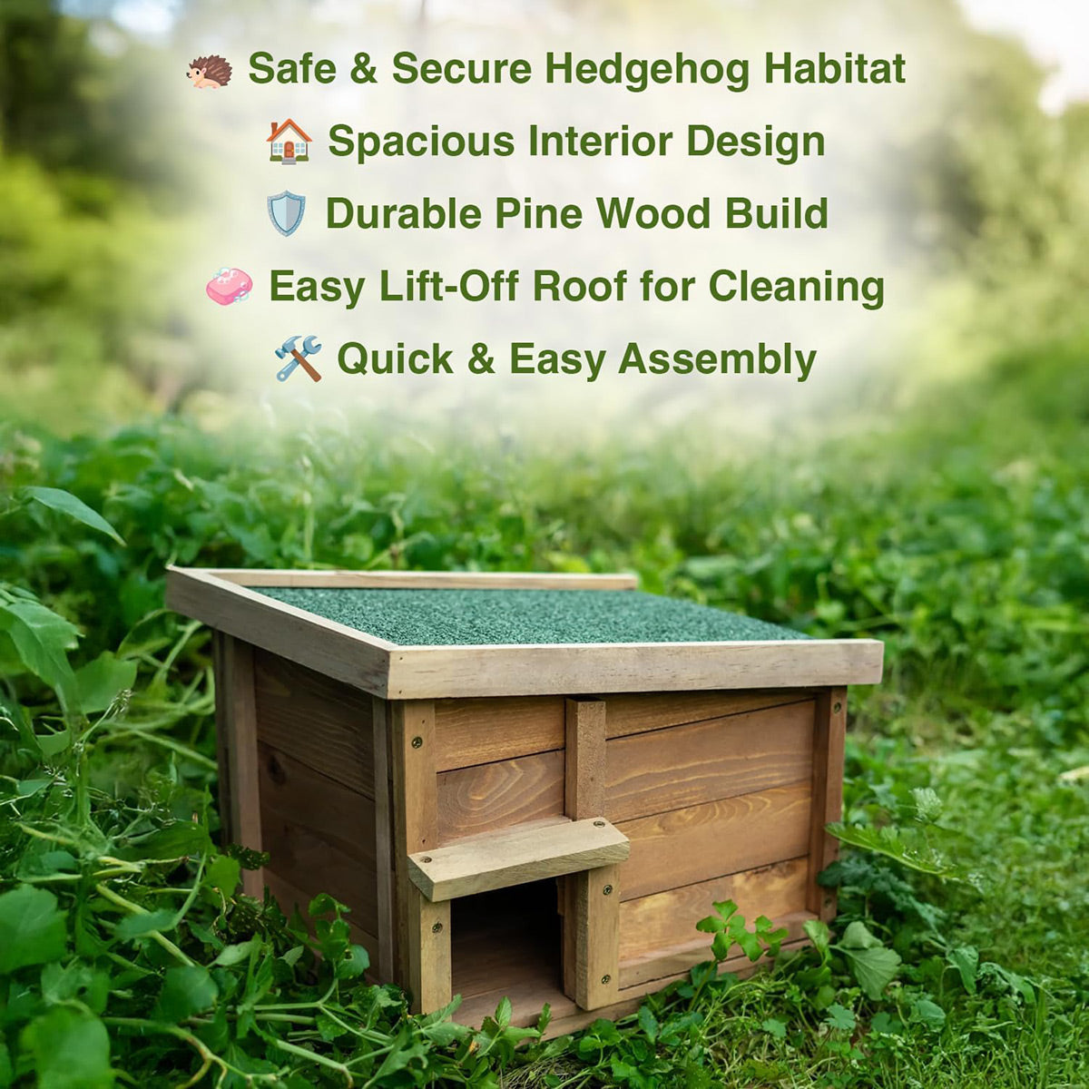 Wooden Hedgehog House Outdoor Shelter
