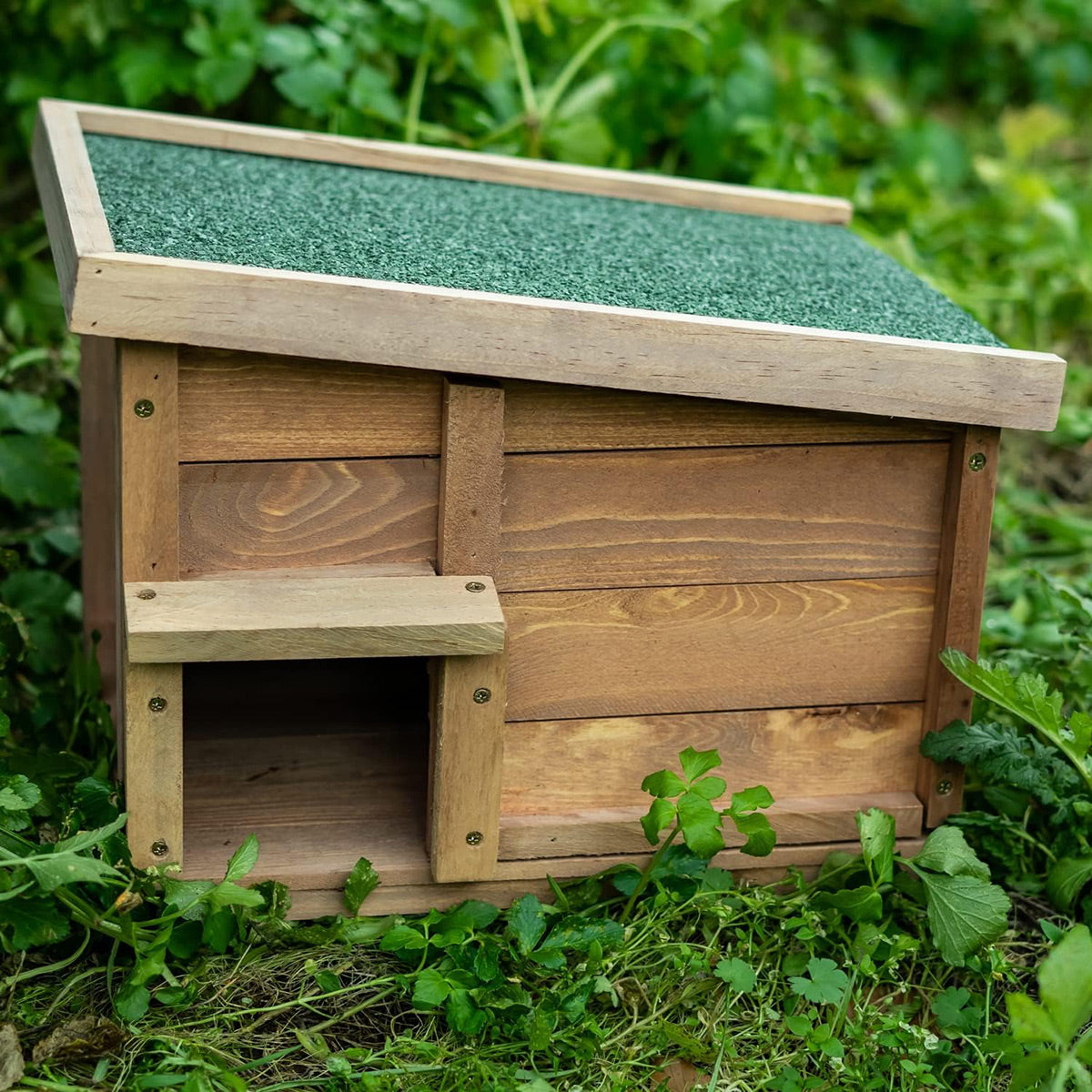 Wooden Hedgehog House Outdoor Shelter