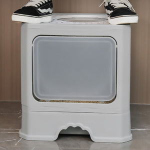 Fully Enclosed Cat Litter Box with Drawer and Scoop