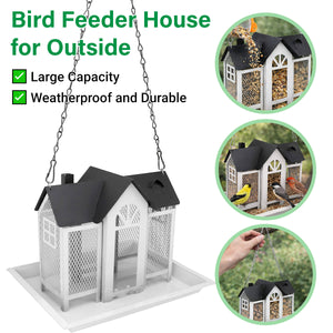 Hanging Metal Bird Feeder House Outdoor