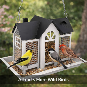 Hanging Metal Bird Feeder House Outdoor