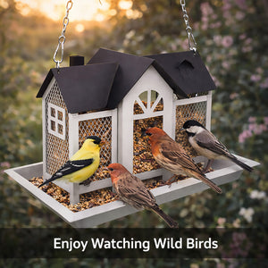 Hanging Metal Bird Feeder House Outdoor