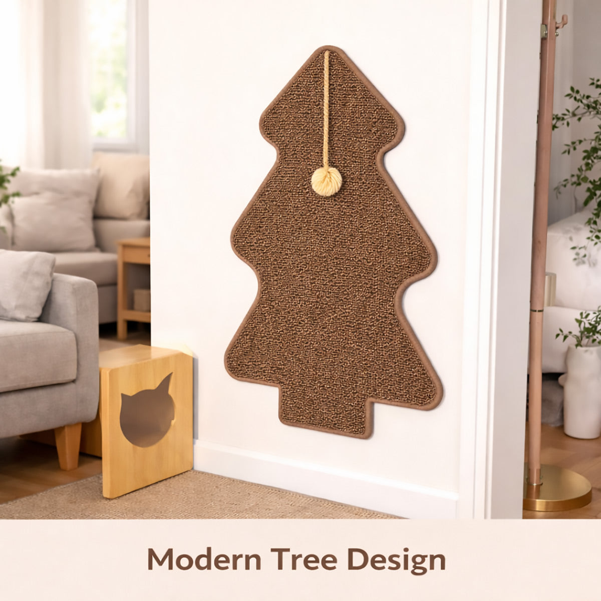 Tree Shaped Cat Scratcher – Sisal Wall Mat