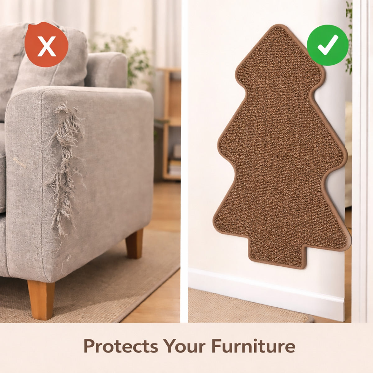 Tree Shaped Cat Scratcher – Sisal Wall Mat